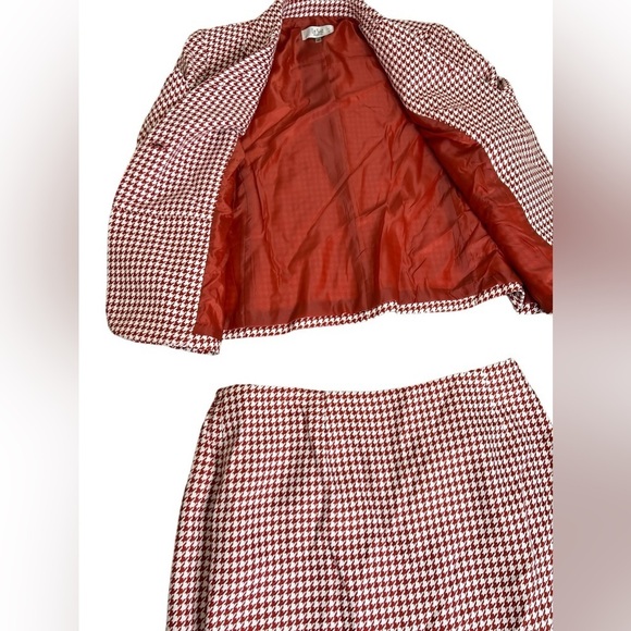 Le Suit Women’s Houndstooth Two Button Skirt Suit - Picture 4 of 16